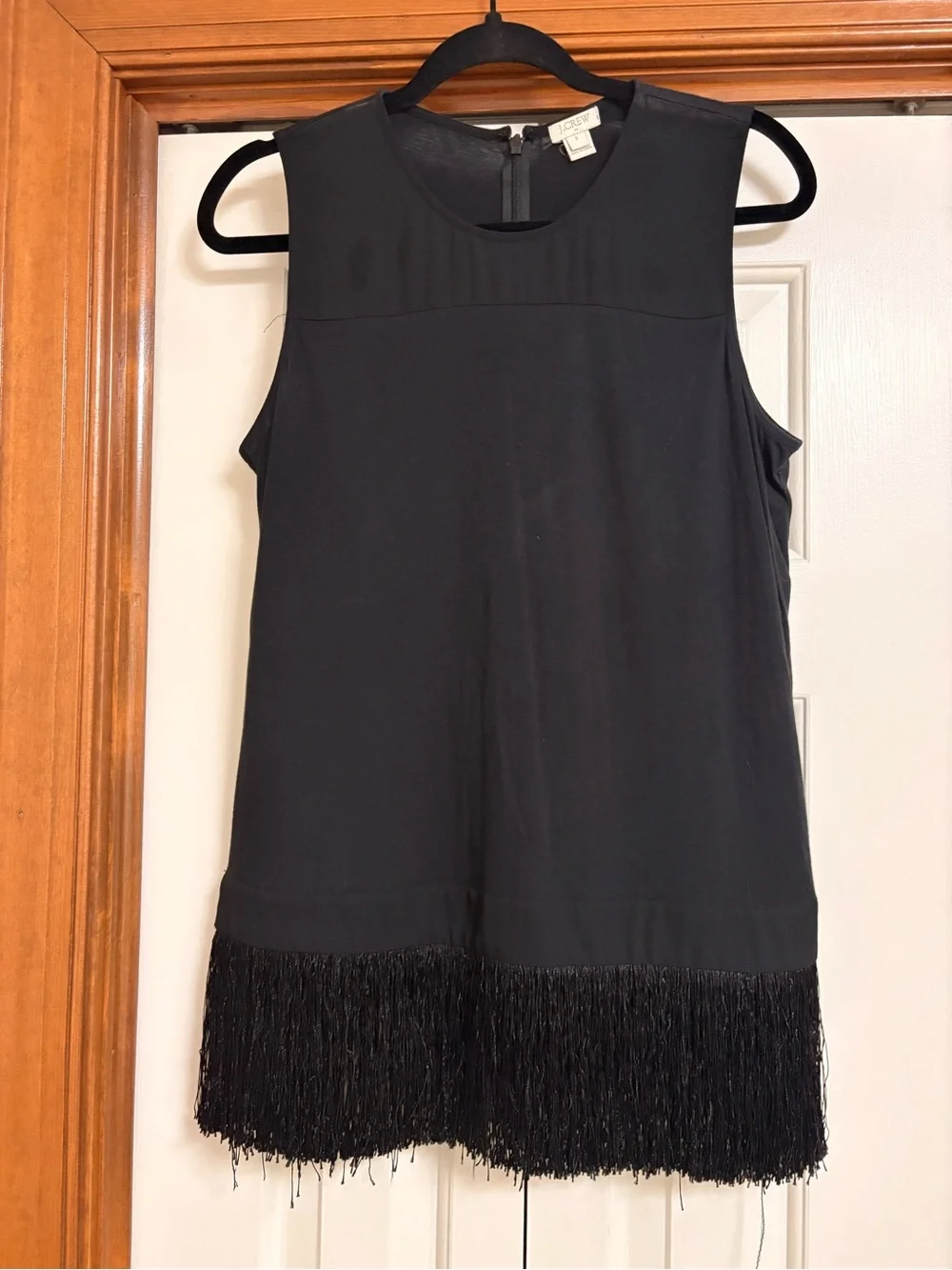 Jcrew Black Fringe Hem Tank